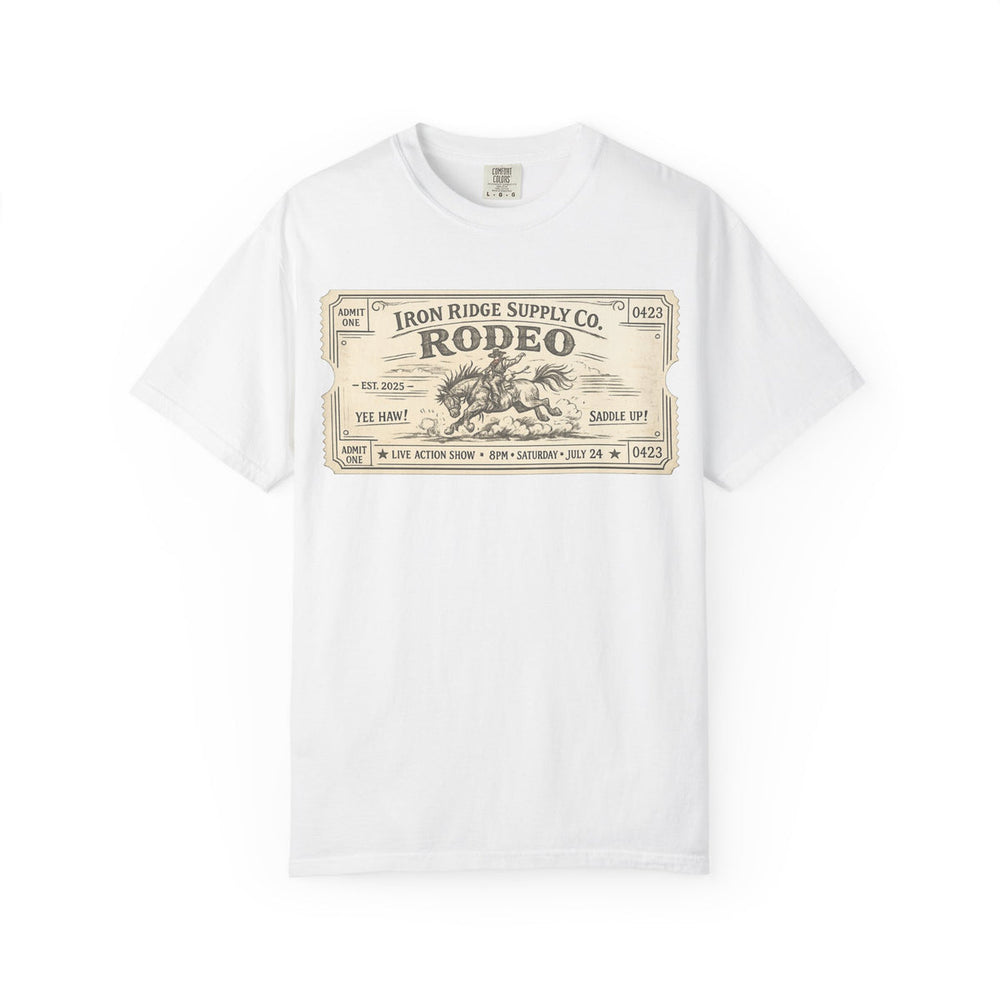 Iron Ridge Rodeo Ticket graphic T-shirt