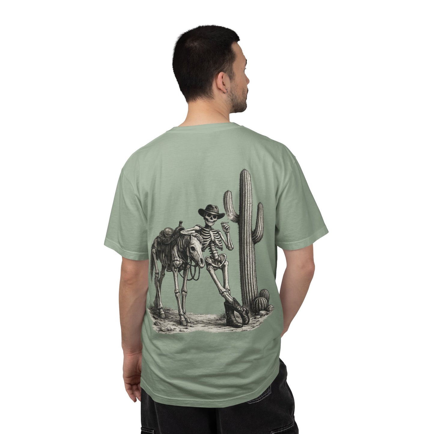 Skeleton Cowboy T‑Shirt — Vintage Western Desert Illustration