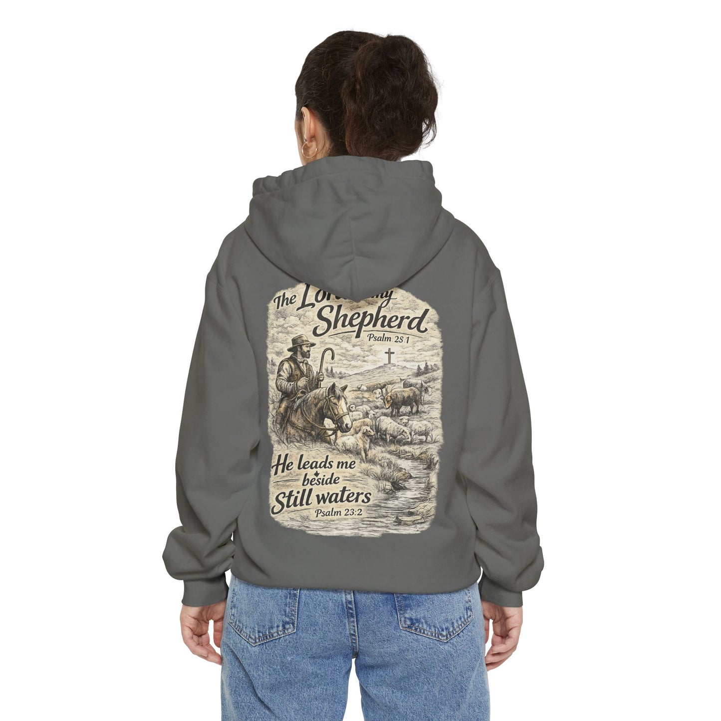 Christian Hoodie — “The Lord Is My Shepherd” Psalm 23 Shepherd Design