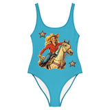 Yeehaw Vintage Cowgirl One-Piece Swimsuit