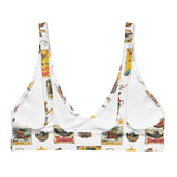 Yeehaw Vintage Cowgirl Collage White Bikini Top