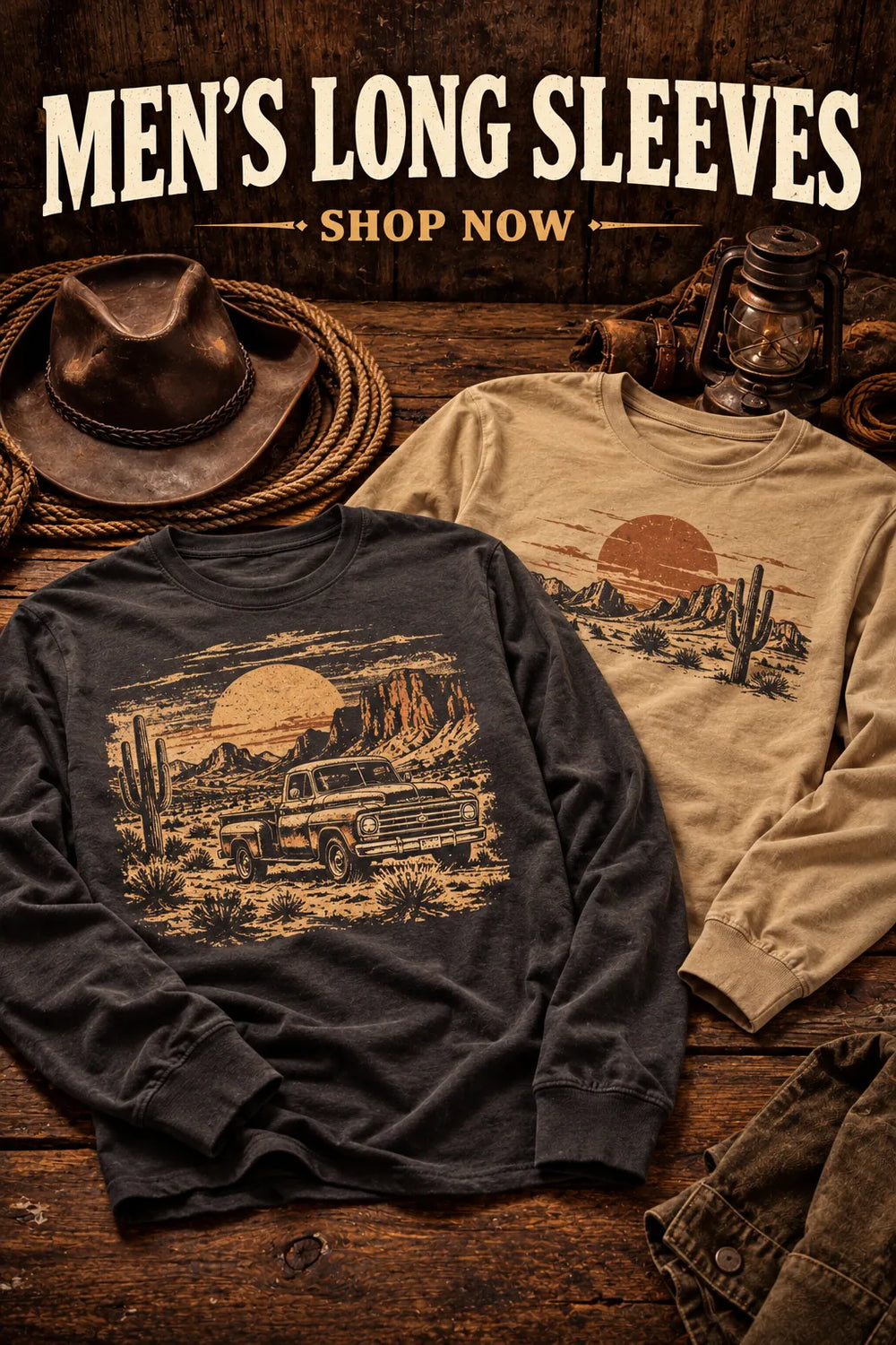 Men's Long Sleeves — rustic Western collection artwork
