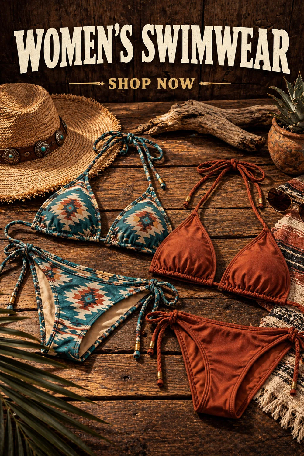 Women's Bathing Suits — rustic Western collection artwork