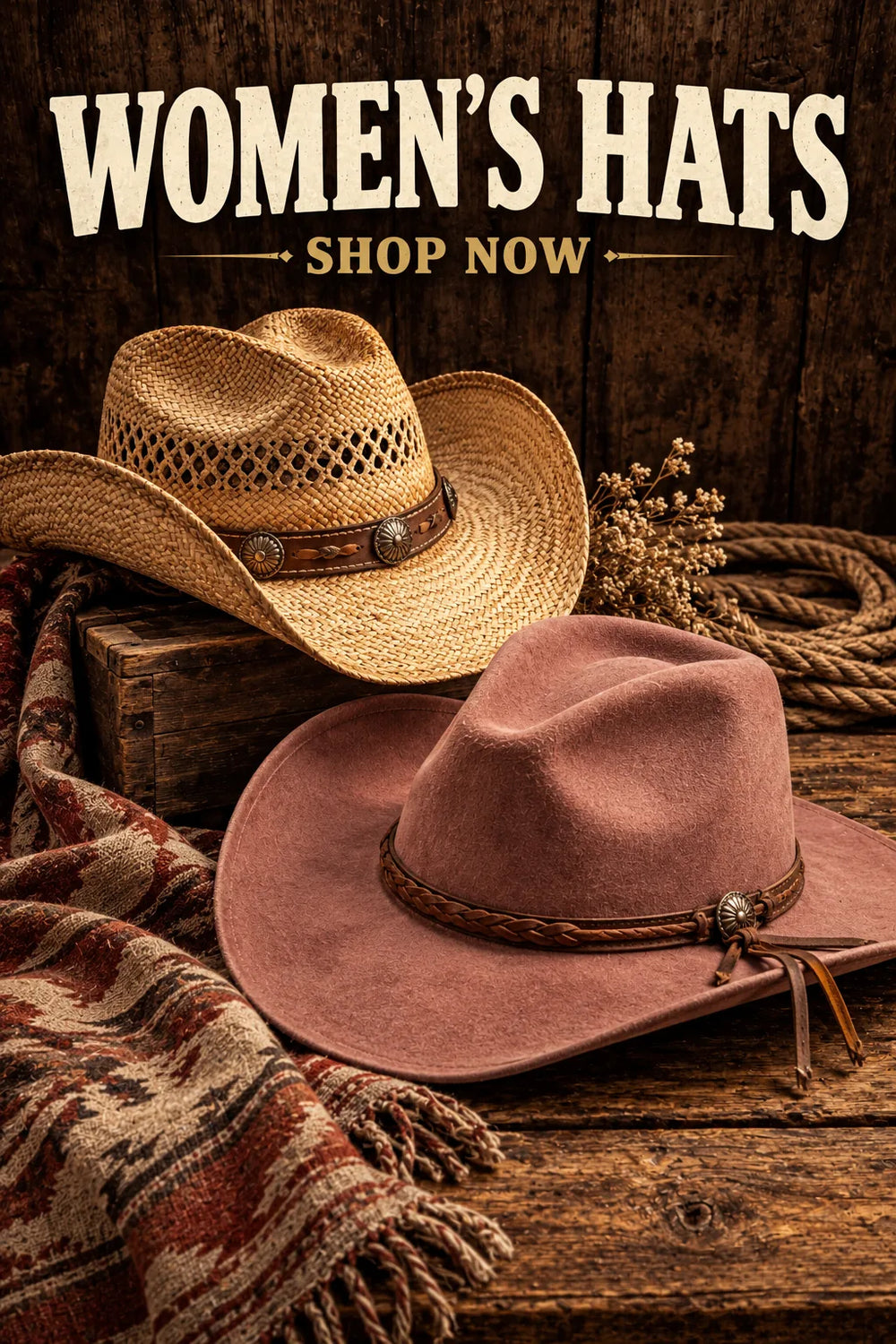 Women's Hats — rustic Western collection artwork