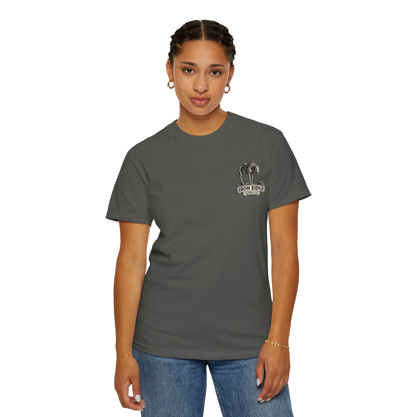 Skeleton Cowboy T‑Shirt — Vintage Western Desert Illustration
