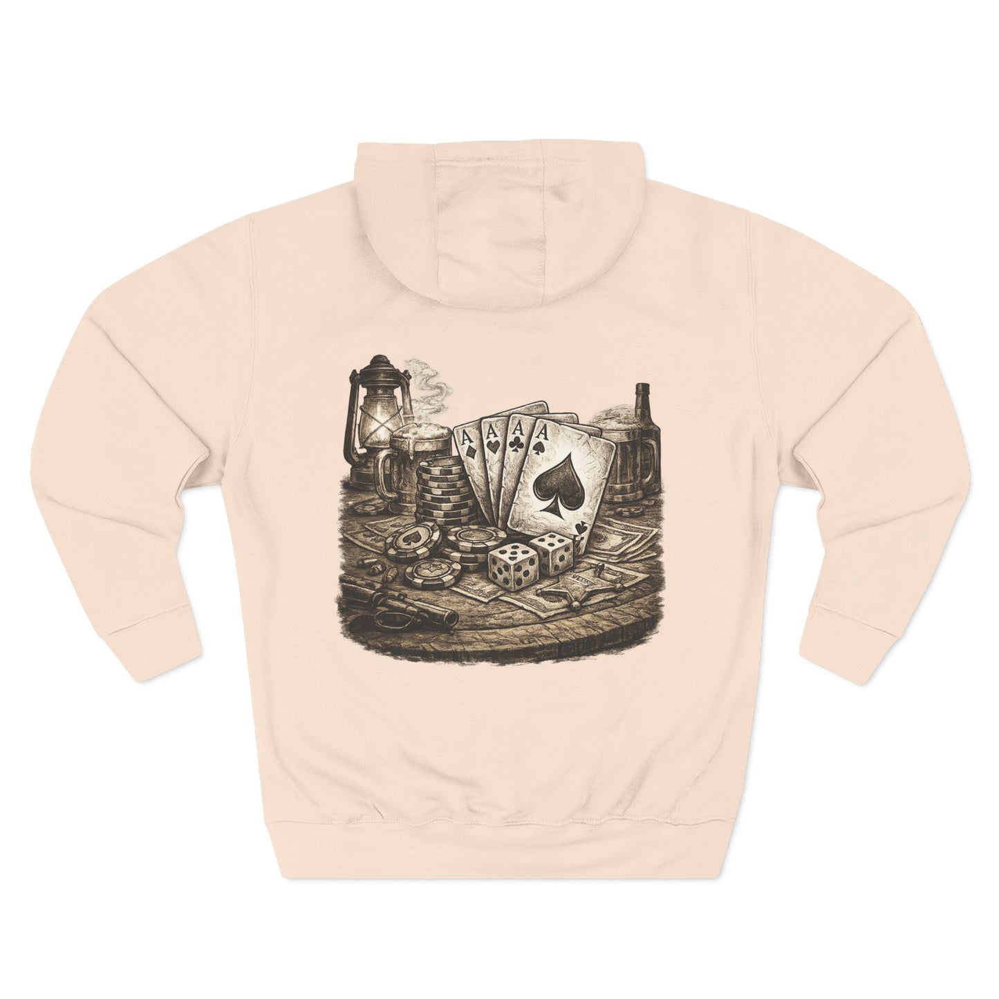 Poker Night Graphic Hoodie — Aces & Dice Vintage Casino Design