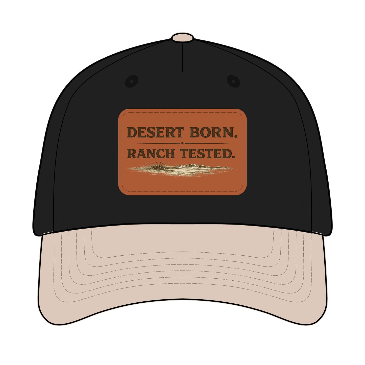 Desert Born Ranch Tested Leather Patch Baseball Cap