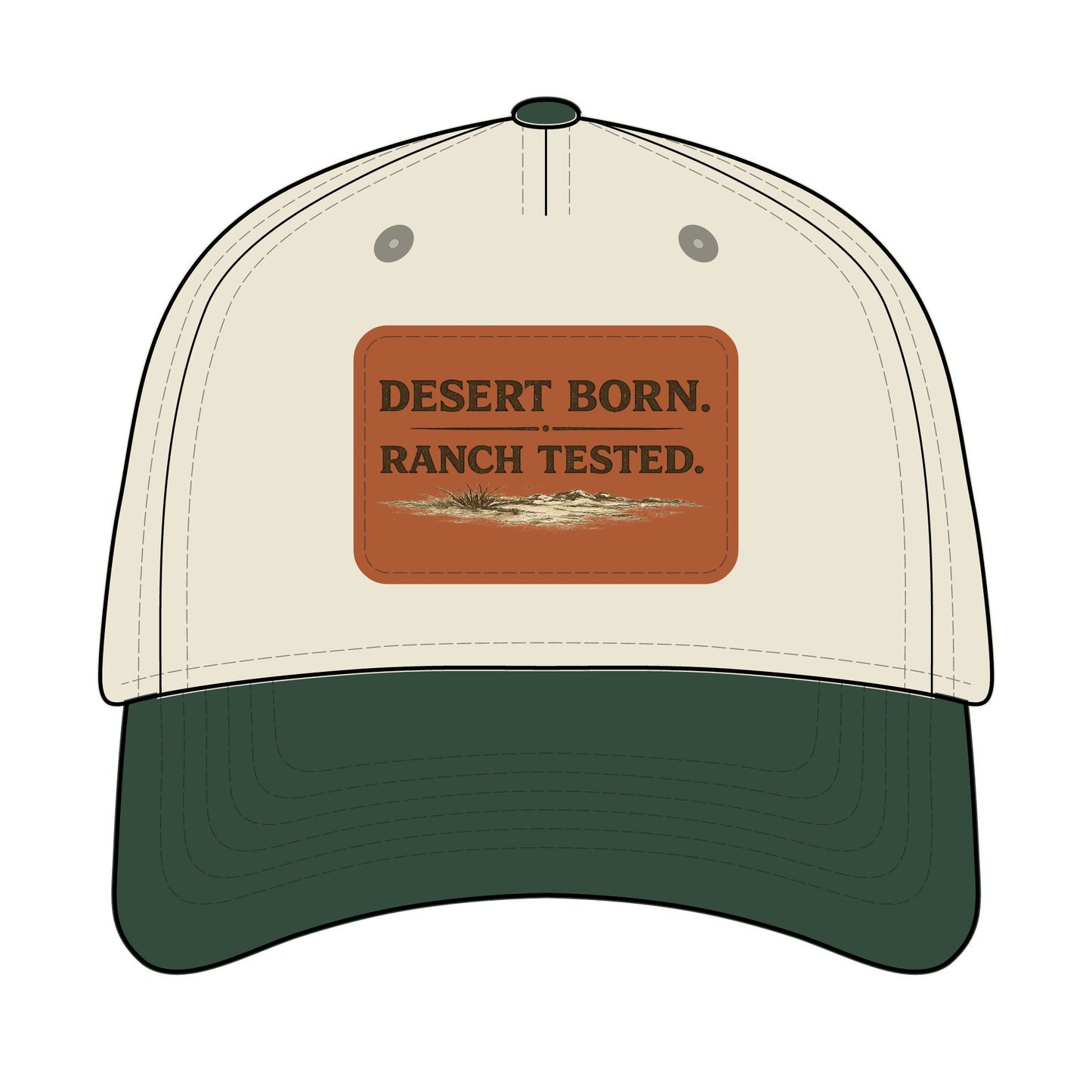 Desert Born Ranch Tested Leather Patch Baseball Cap