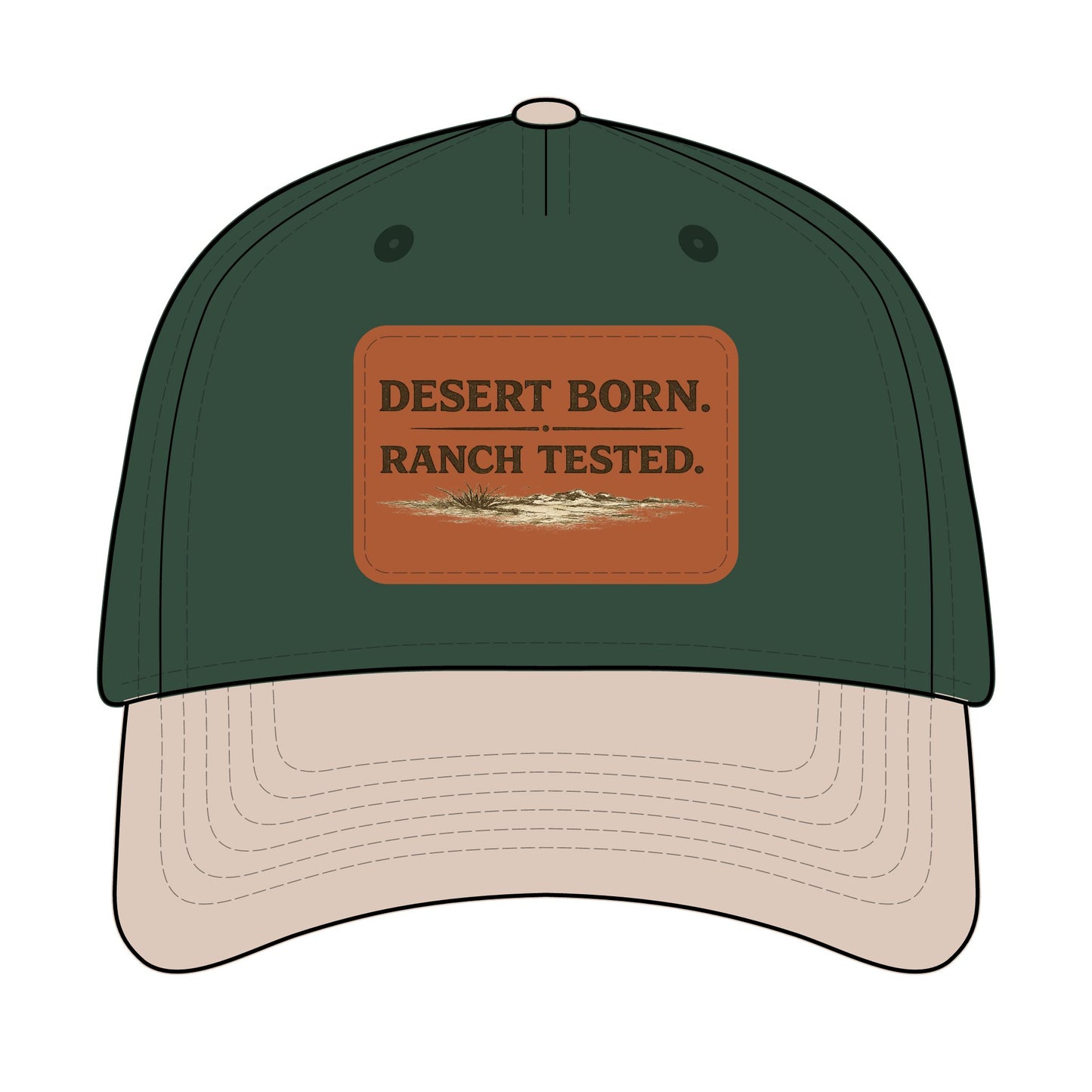 Desert Born Ranch Tested Leather Patch Baseball Cap