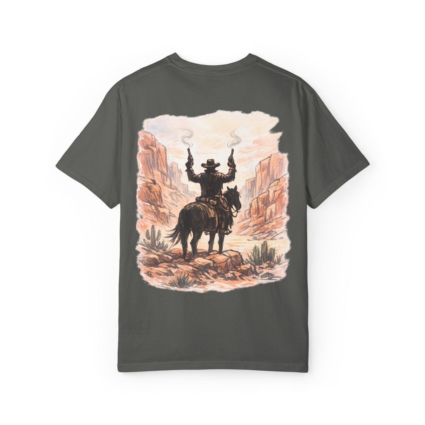 Desert Outlaw T-Shirt — Western Desert Revolver Graphic Tee