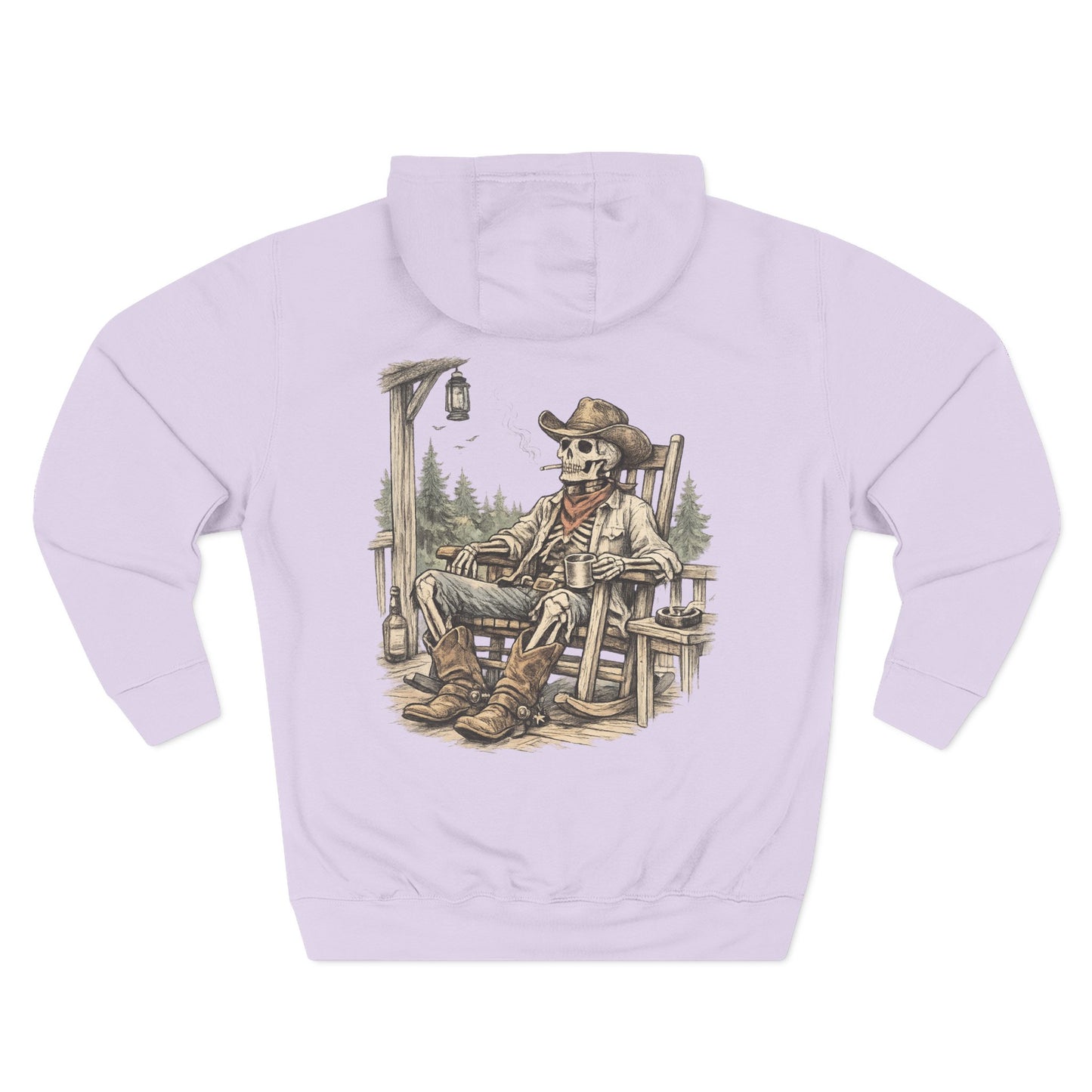 Skeleton Cowboy Hoodie — Lazy Bones Graphic Hoodie