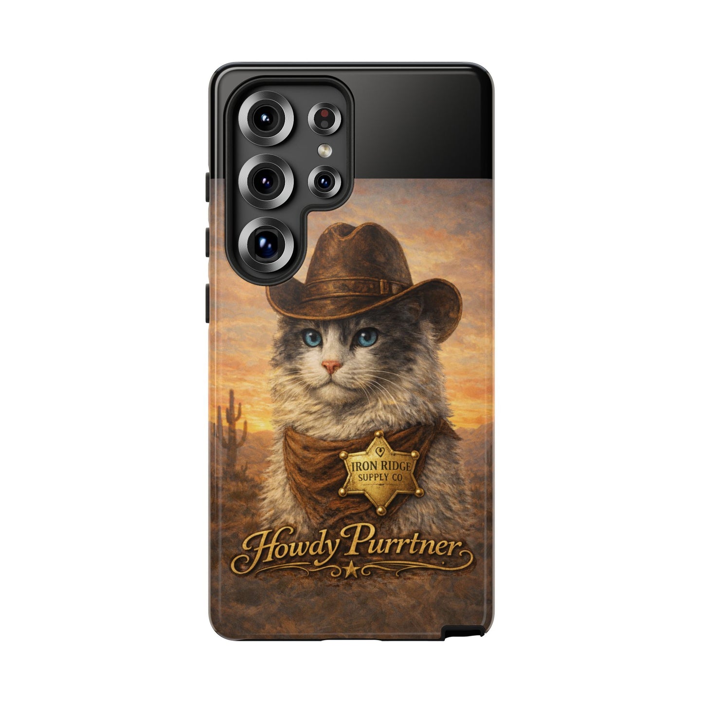 Cowboy Cat iPhone Case – "Howdy Purrrtner" Western Phone Cover