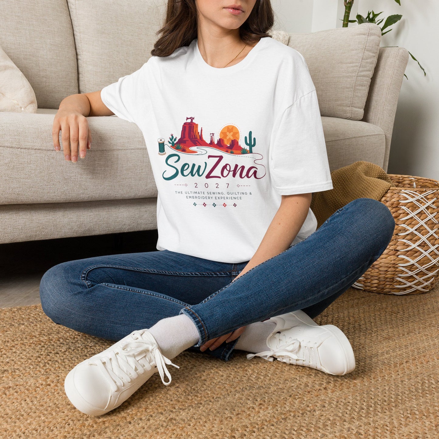 SewZona Desert Sewing T‑Shirt — Southwestern Sewing Lover Graphic Tee
