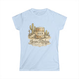 Western Barrel Tee — "Iron Ridge Supply Co." Desert Cactus Graphic