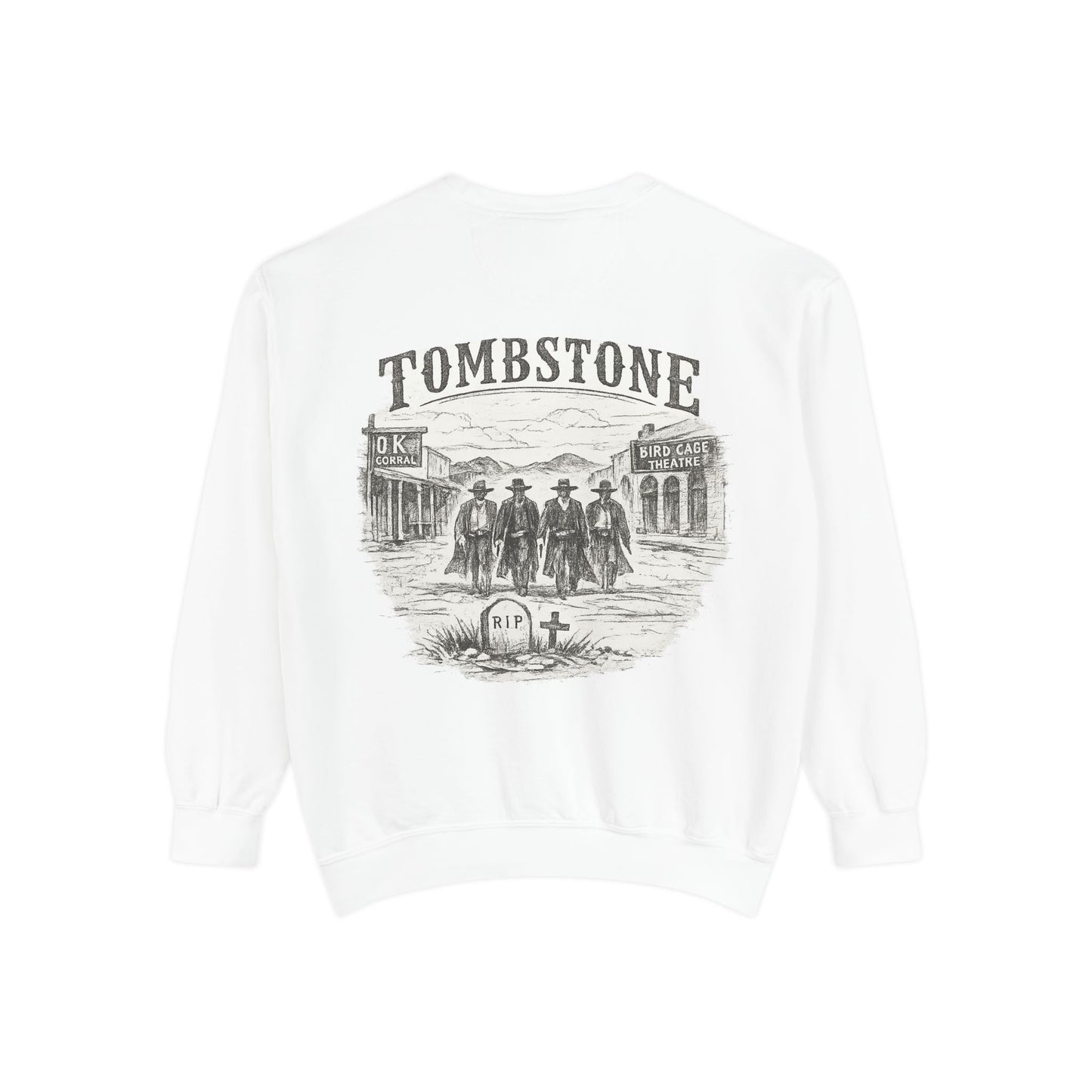 Tombstone Western Sweatshirt — Vintage Wild West Saloon Graphic