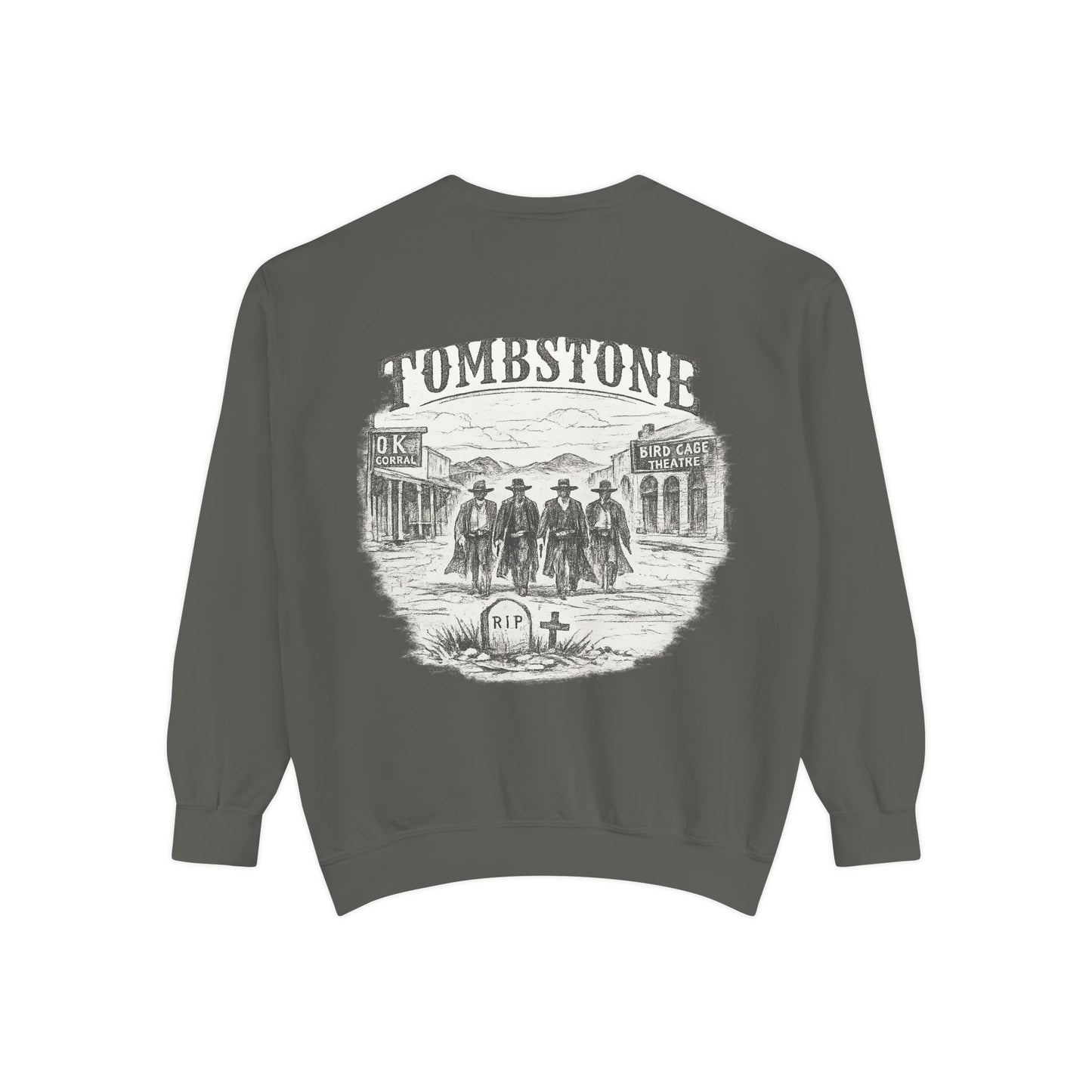 Tombstone Western Sweatshirt — Vintage Wild West Saloon Graphic