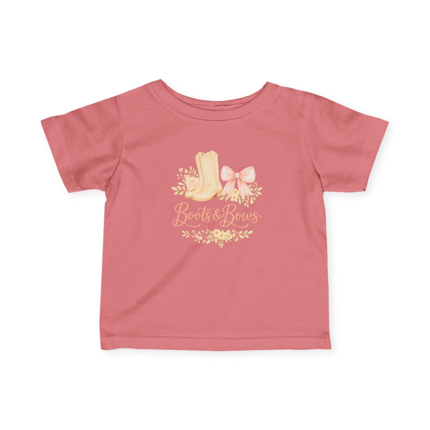 Baby Tee — “Boots & Bows” Western Baby Girl Shirt