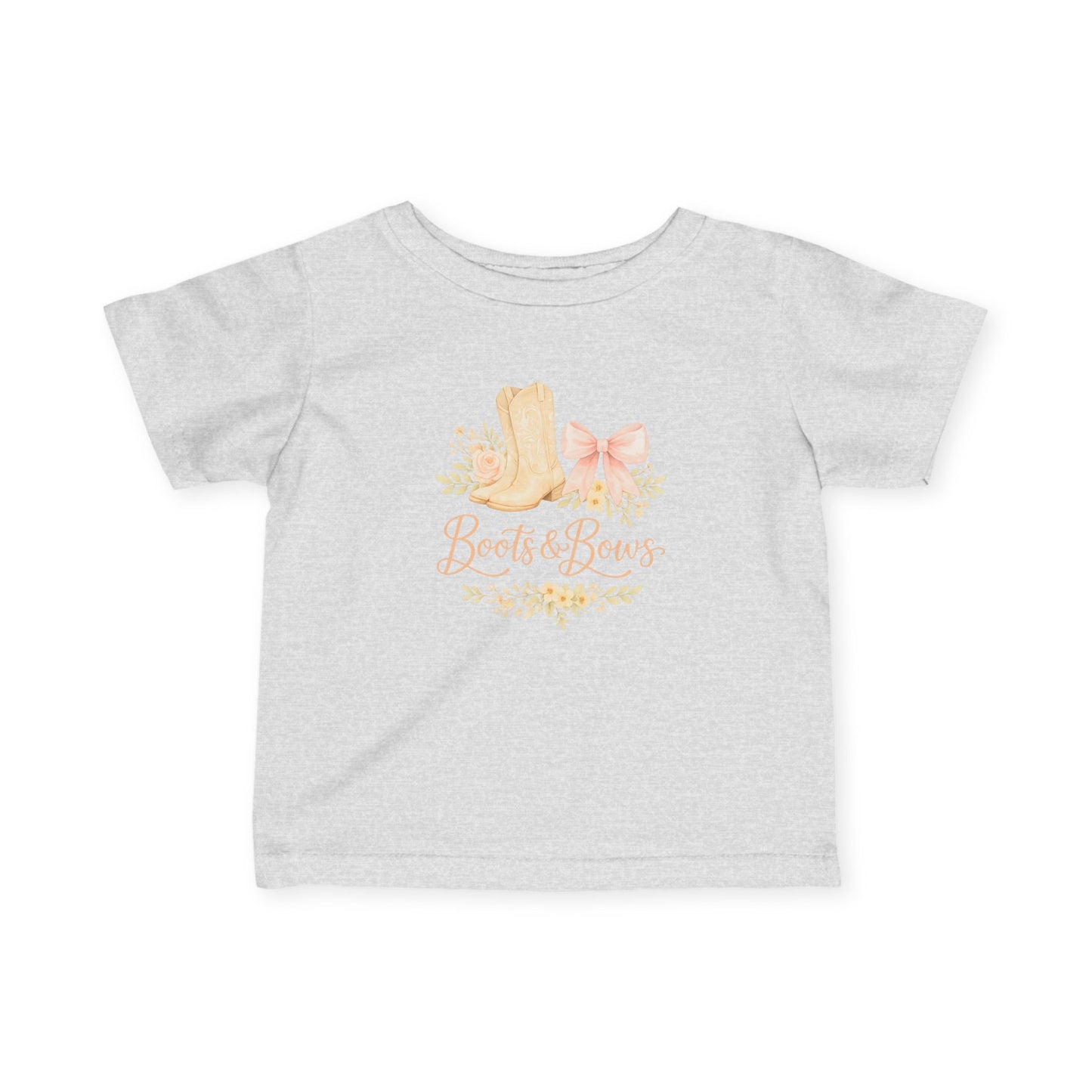 Baby Tee — “Boots & Bows” Western Baby Girl Shirt