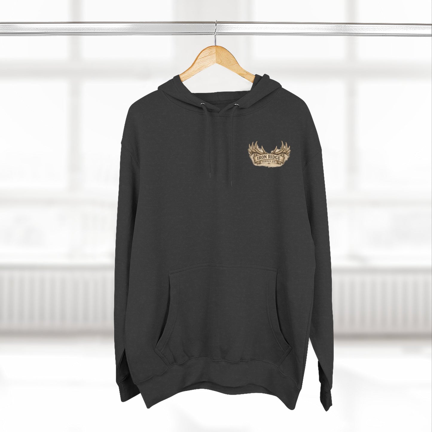Elk Wilderness Hoodie — Vintage Mountain Elk Graphic Fleece Hoodie