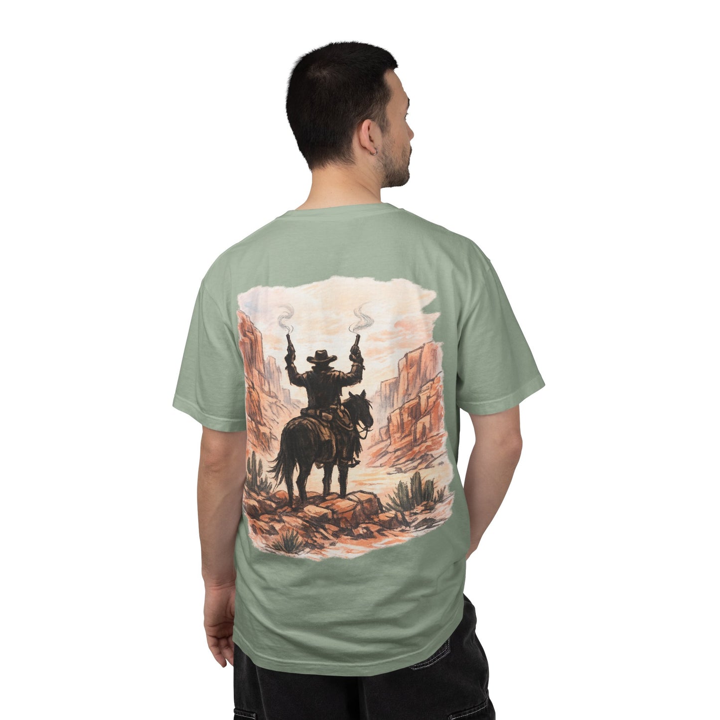 Desert Outlaw T-Shirt — Western Desert Revolver Graphic Tee