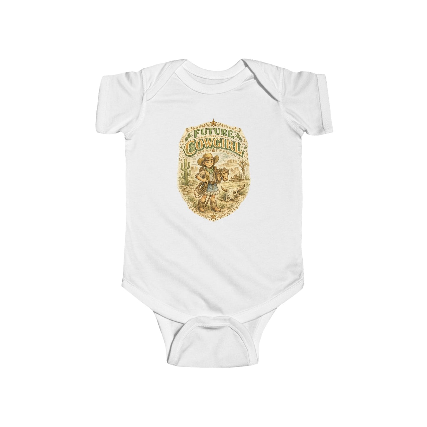 Vintage Cowboy Baby Bodysuit - "Future Cowboy" Infant Onesie