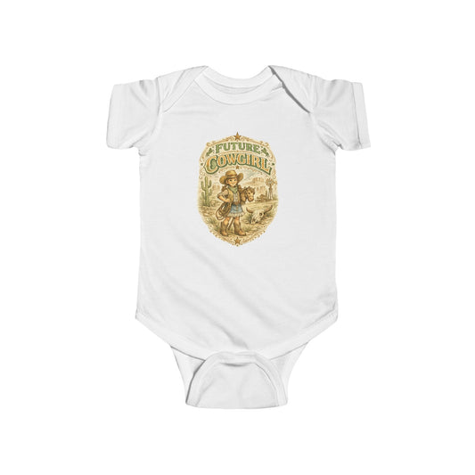 Vintage Cowboy Baby Bodysuit - "Future Cowboy" Infant Onesie