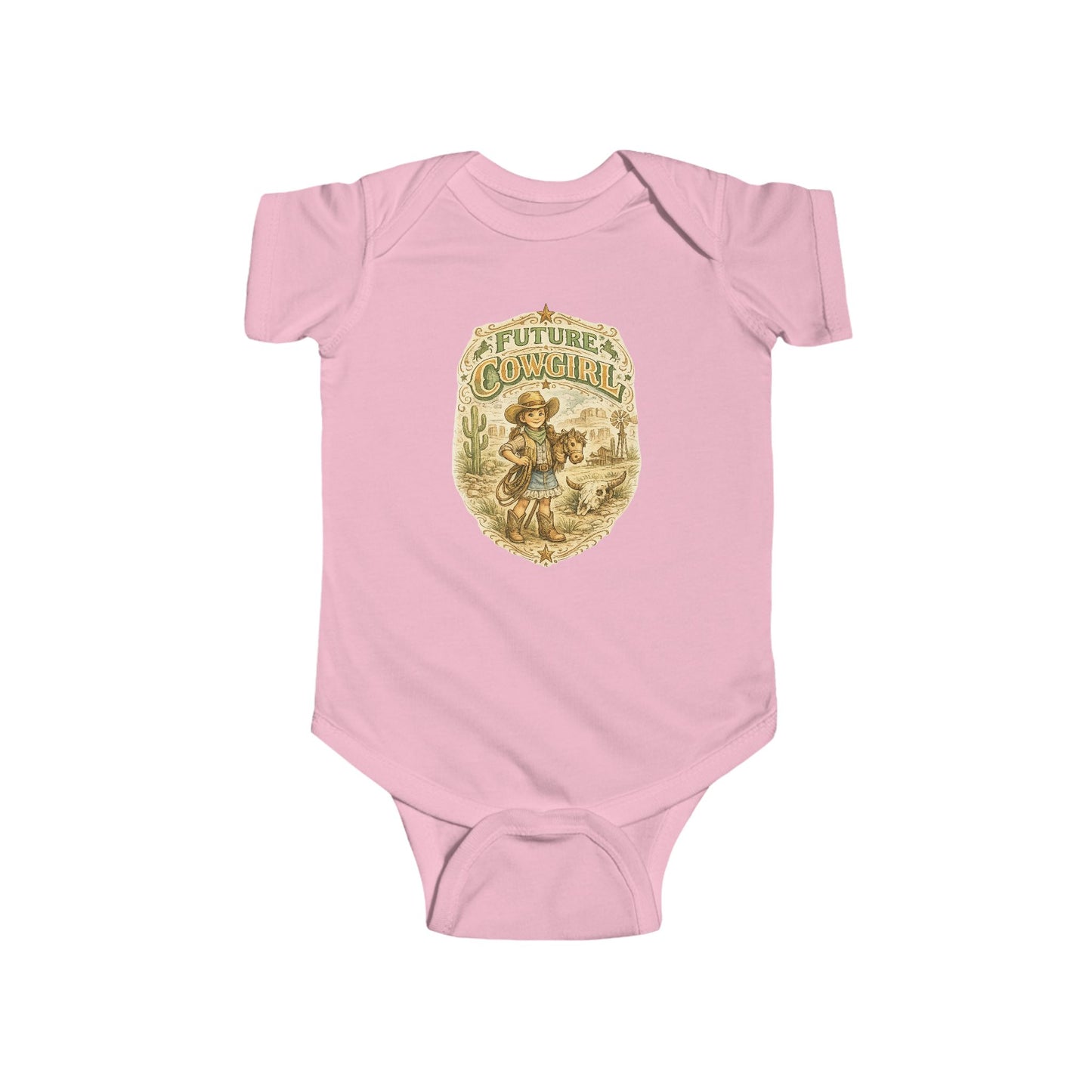 Vintage Cowboy Baby Bodysuit - "Future Cowboy" Infant Onesie