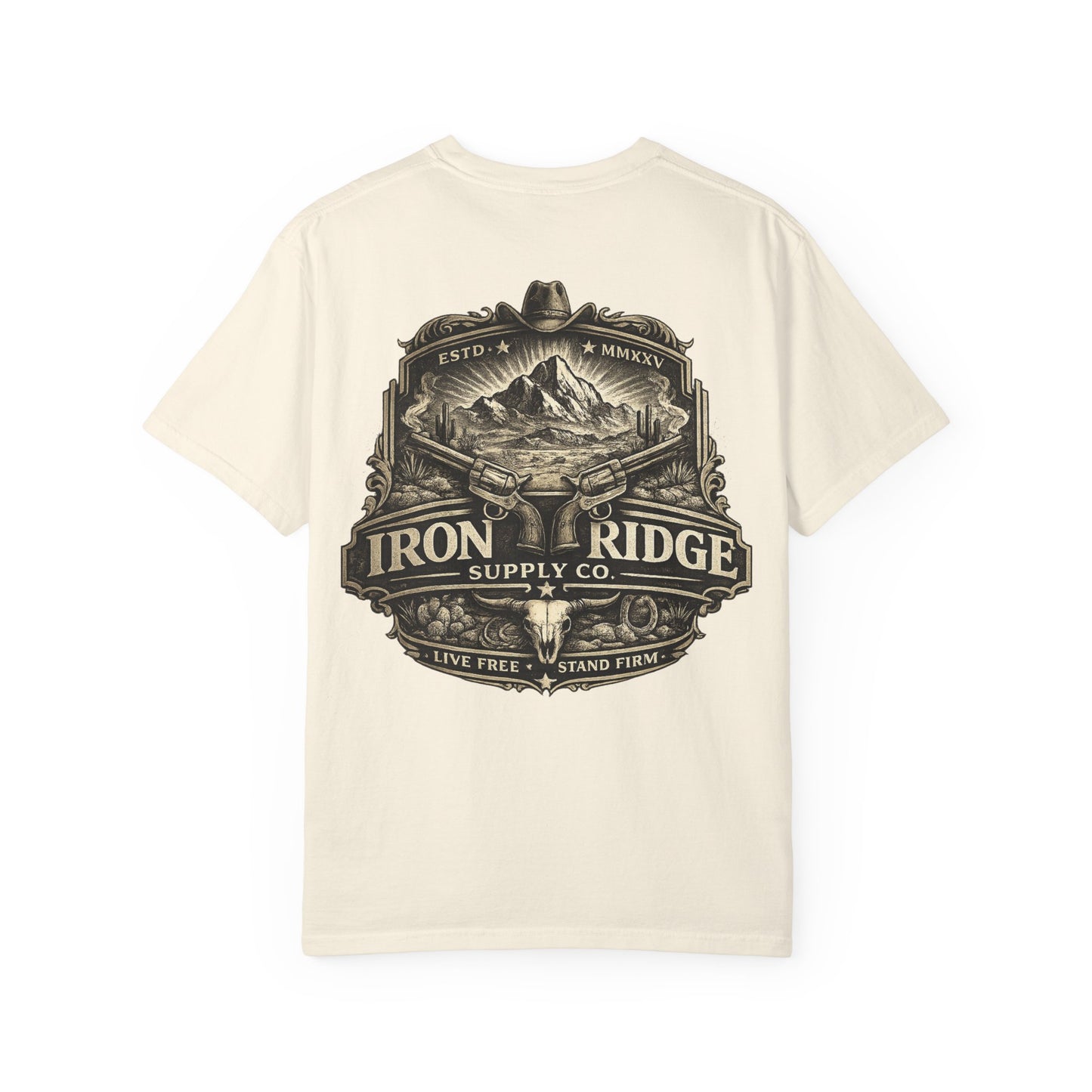 Iron Ridge Supply Co. Graphic T-Shirt — Vintage Mountain Ranch Tee