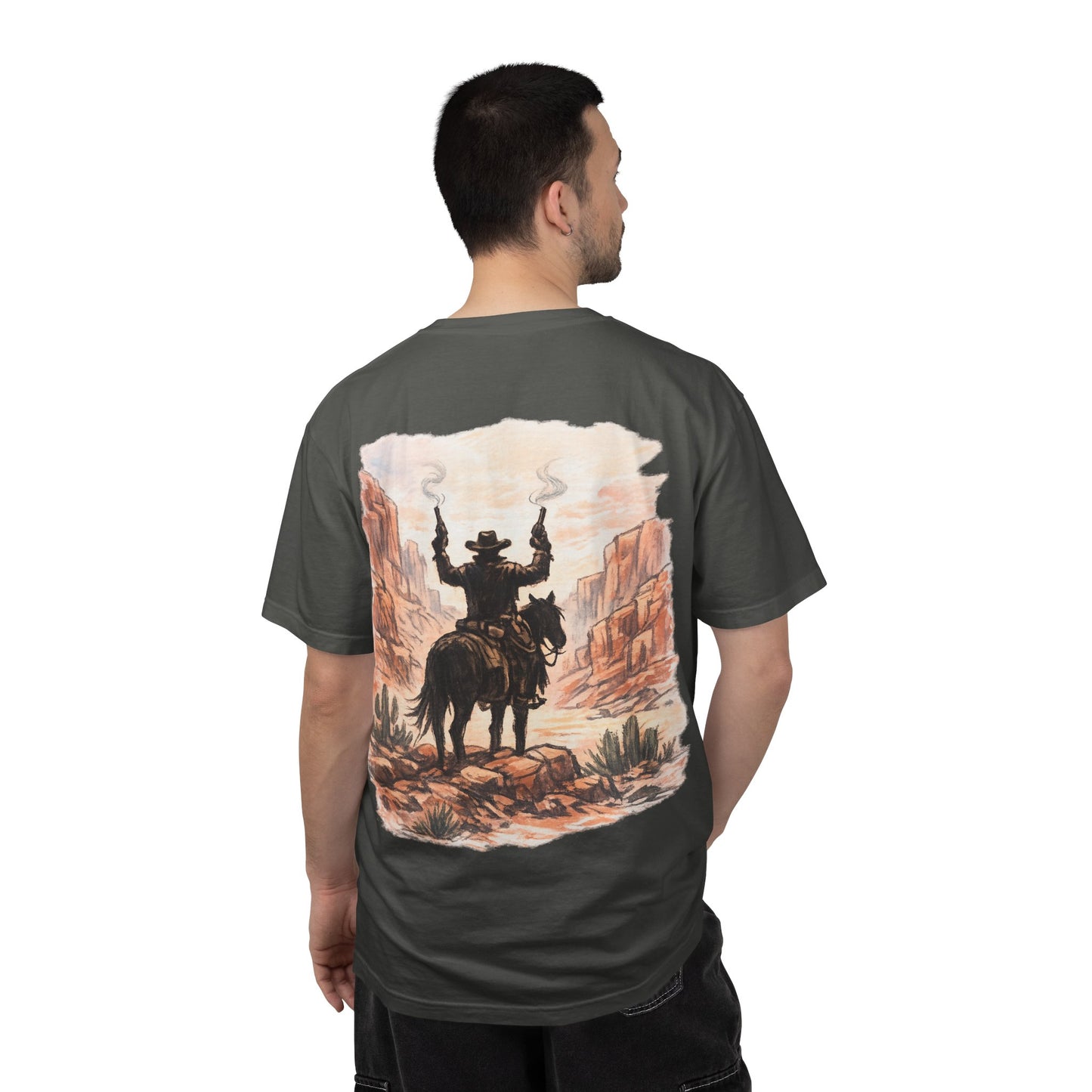 Desert Outlaw T-Shirt — Western Desert Revolver Graphic Tee