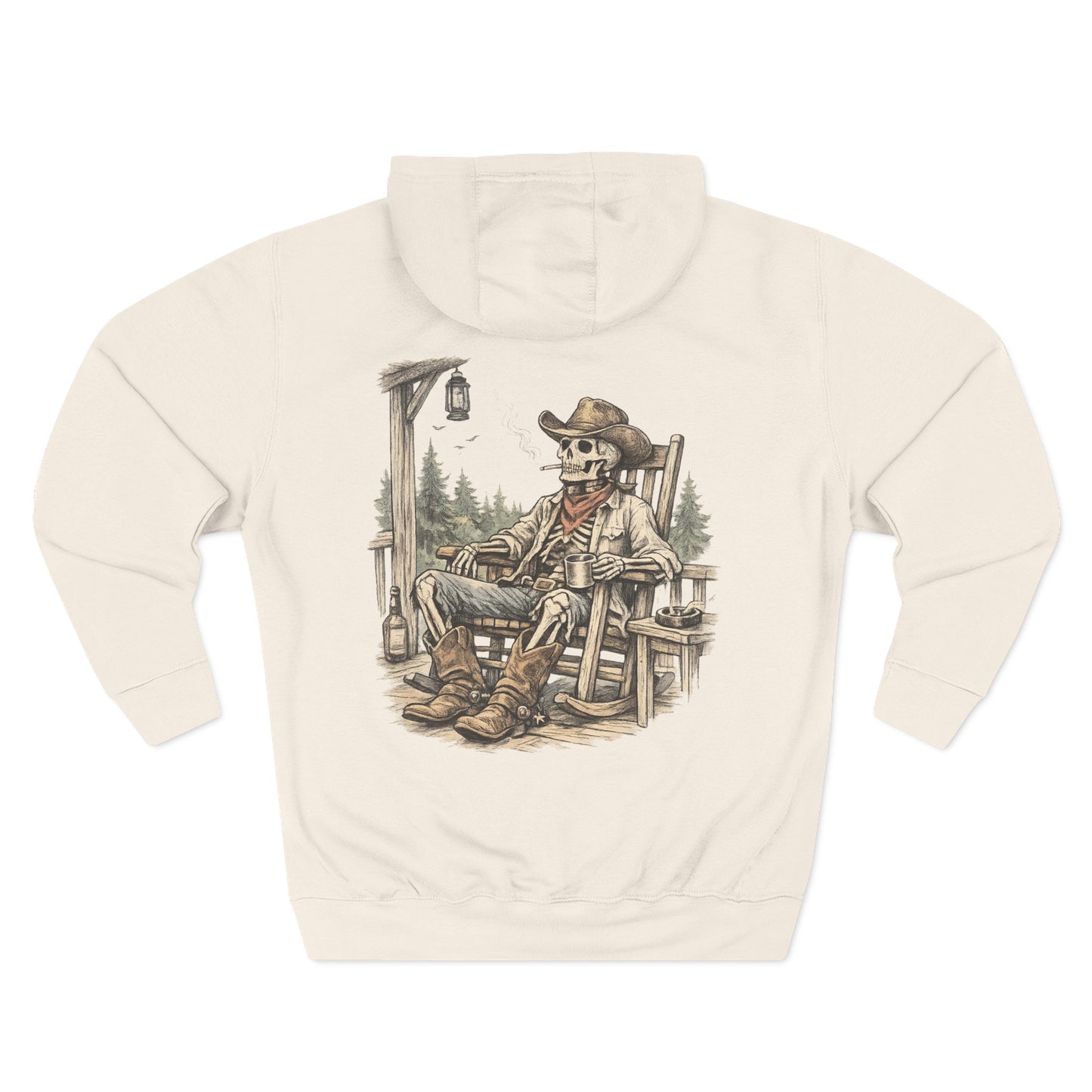 Skeleton Cowboy Hoodie — Lazy Bones Graphic Hoodie