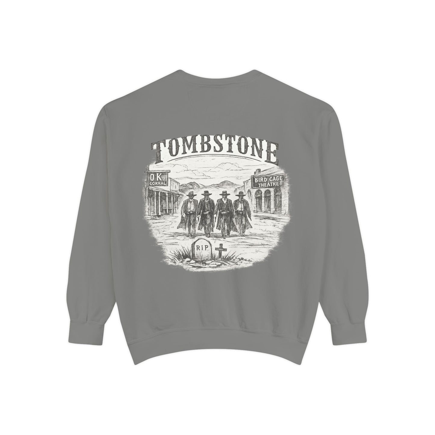 Tombstone Western Sweatshirt — Vintage Wild West Saloon Graphic
