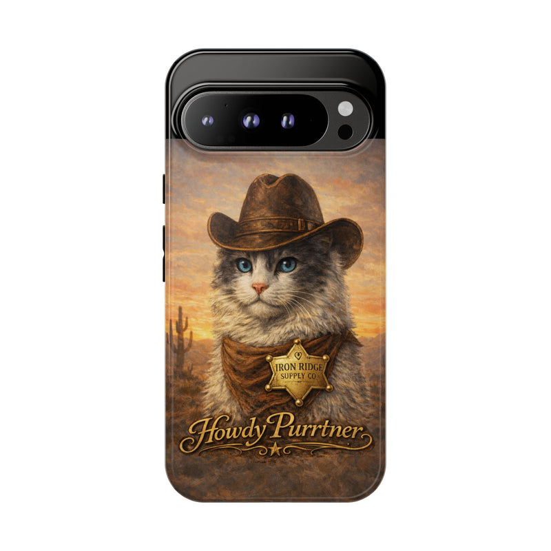 Cowboy Cat iPhone Case – "Howdy Purrrtner" Western Phone Cover