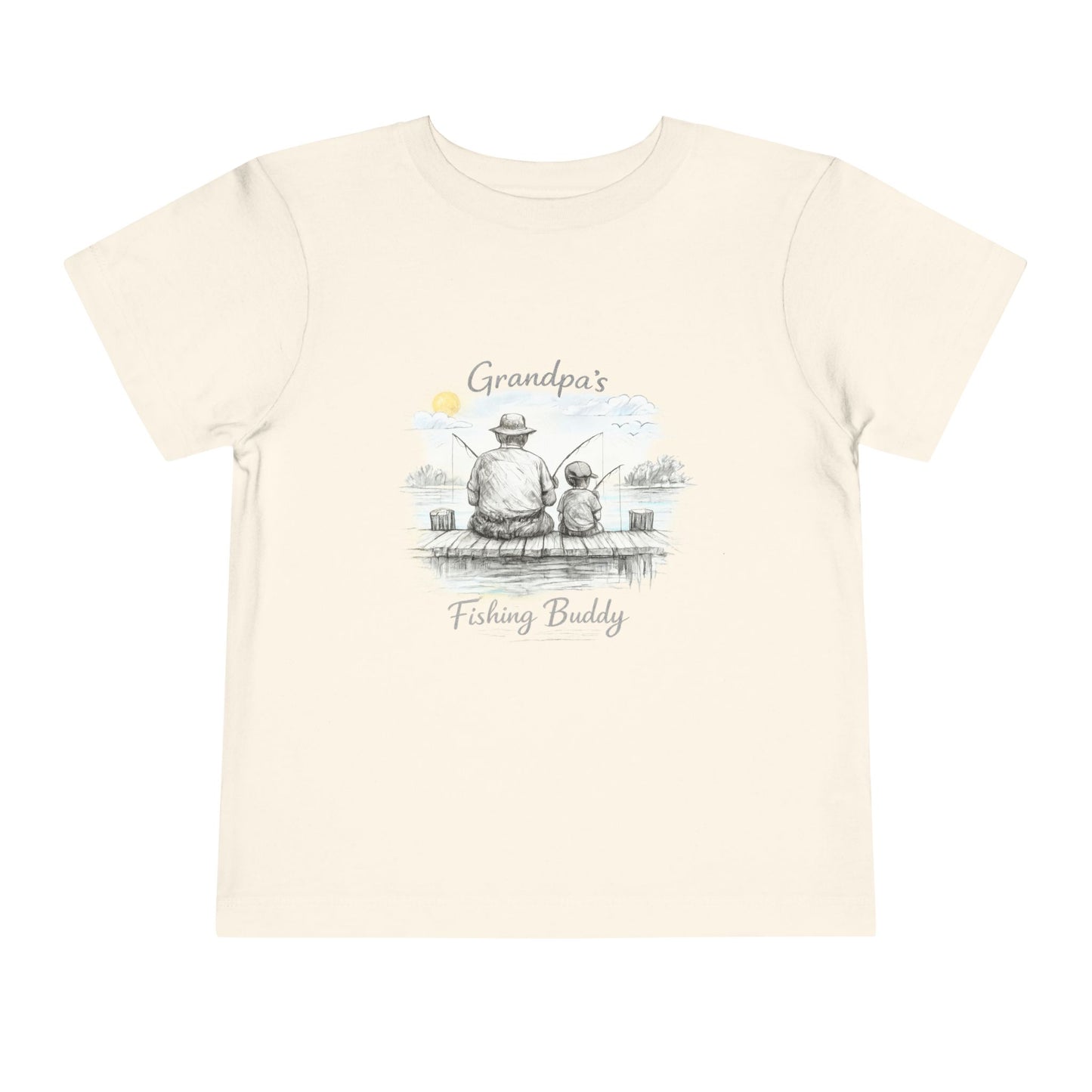 Toddler Tee — "Grandpa's Fishing Buddy" Cute Fishing Grandpa & Child Illustration