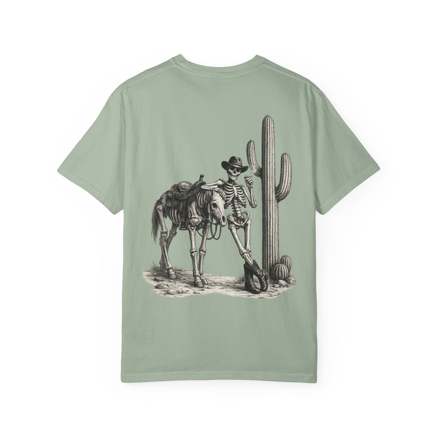 Skeleton Cowboy T‑Shirt — Vintage Western Desert Illustration