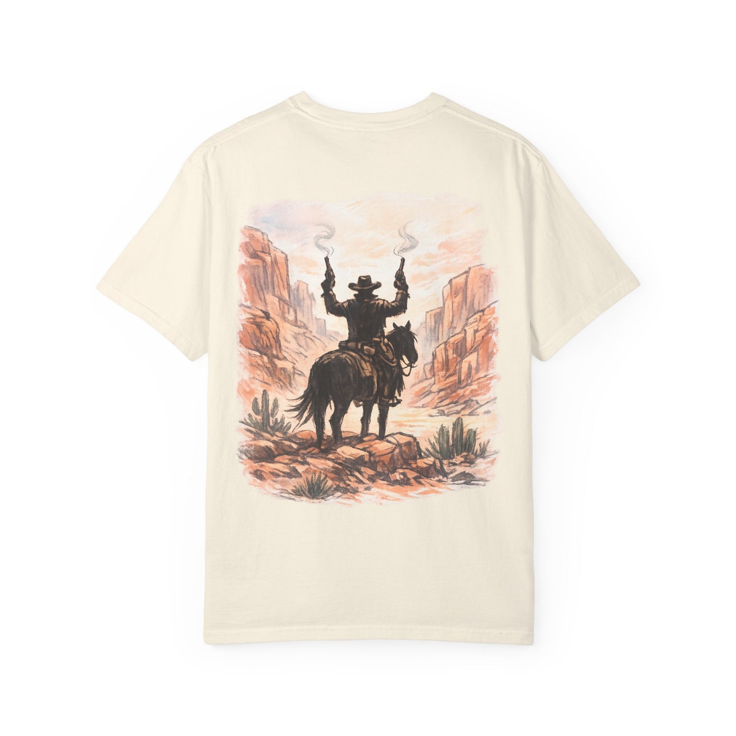 Desert Outlaw T-Shirt — Western Desert Revolver Graphic Tee