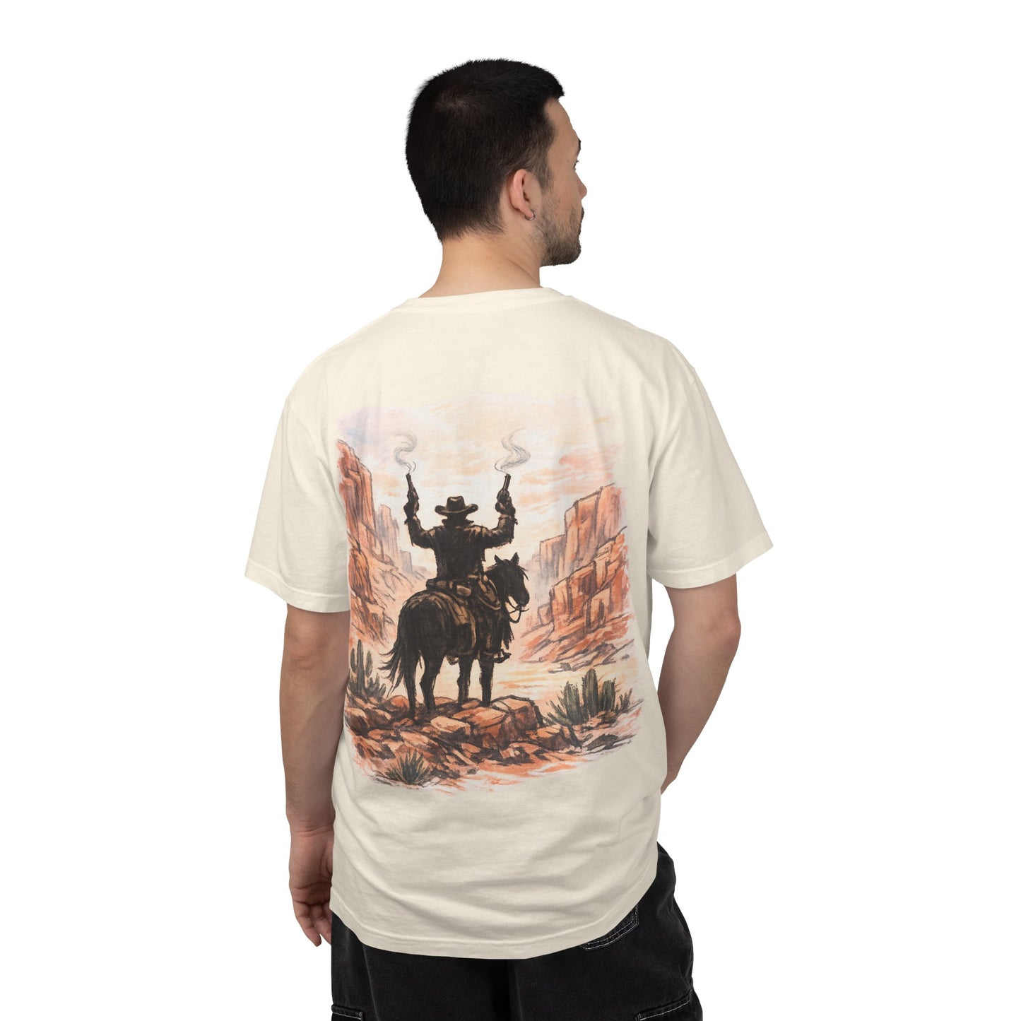 Desert Outlaw T-Shirt — Western Desert Revolver Graphic Tee
