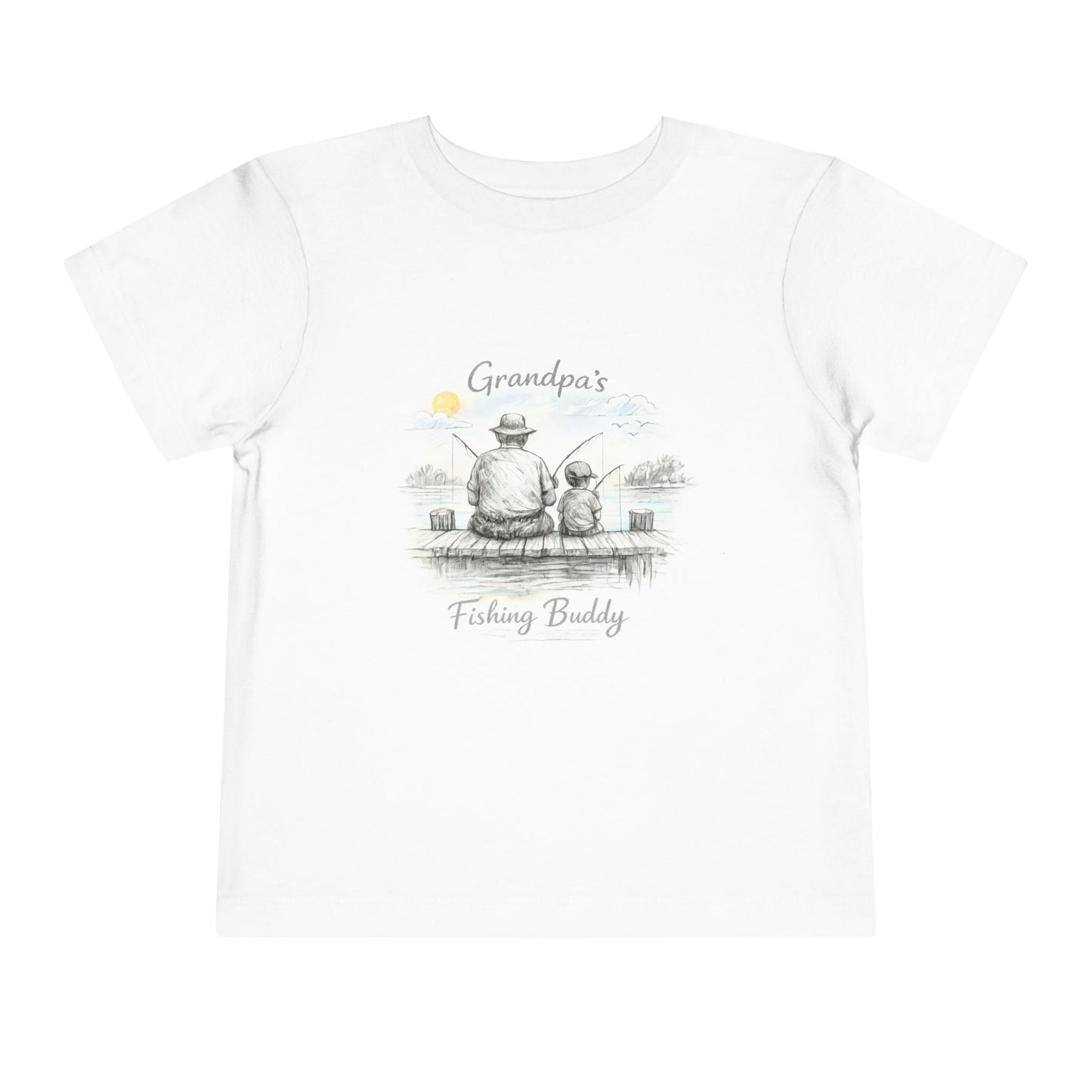 Toddler Tee — "Grandpa's Fishing Buddy" Cute Fishing Grandpa & Child Illustration