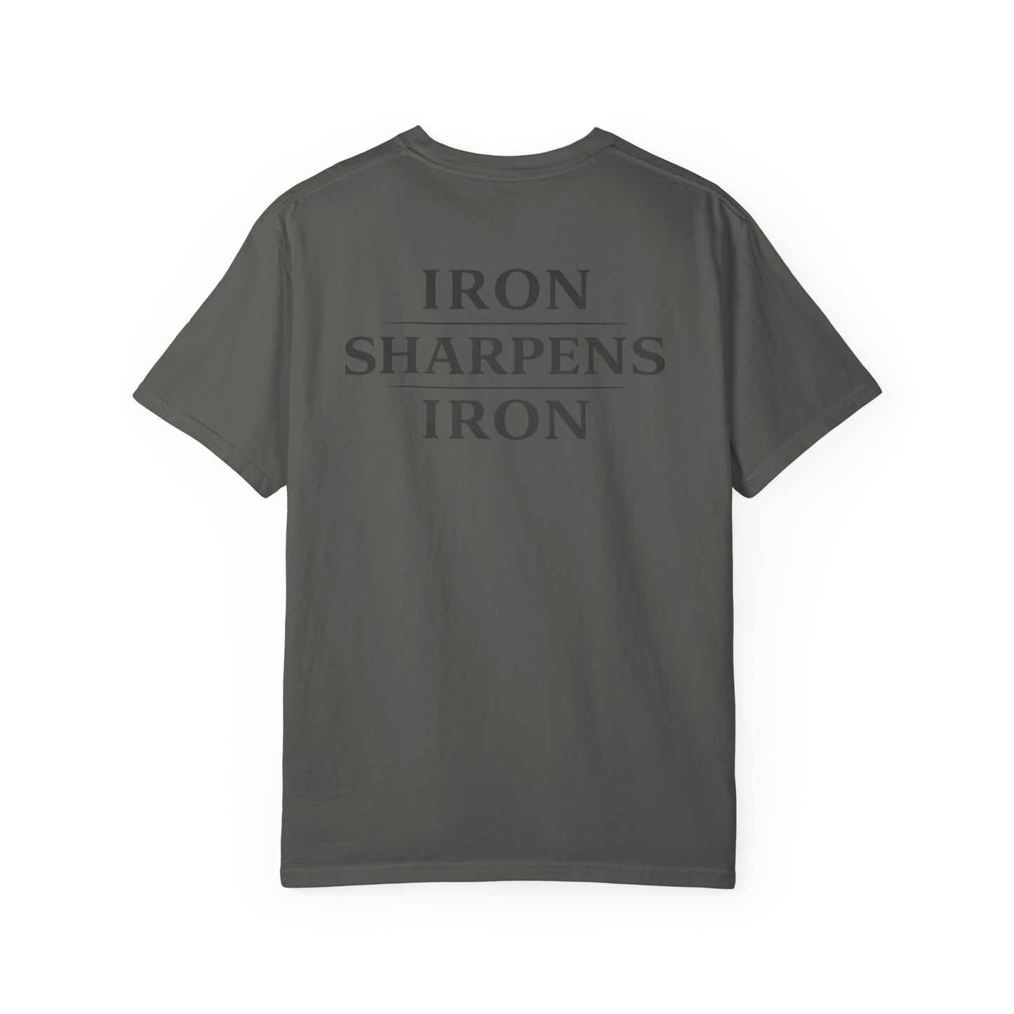 Iron Sharpens Iron T-Shirt — Motivational Faith & Brotherhood Graphic Tee