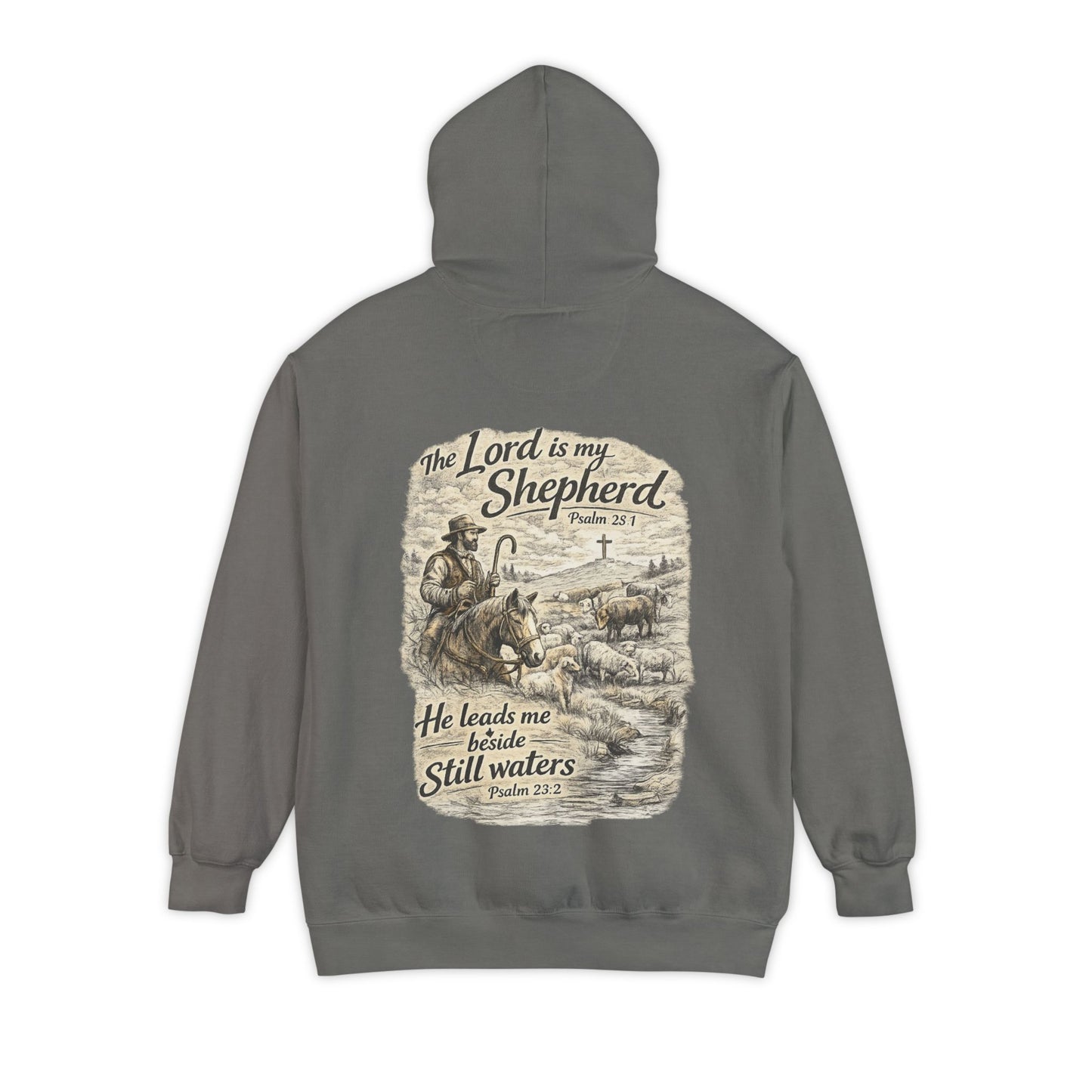 Christian Hoodie — “The Lord Is My Shepherd” Psalm 23 Shepherd Design