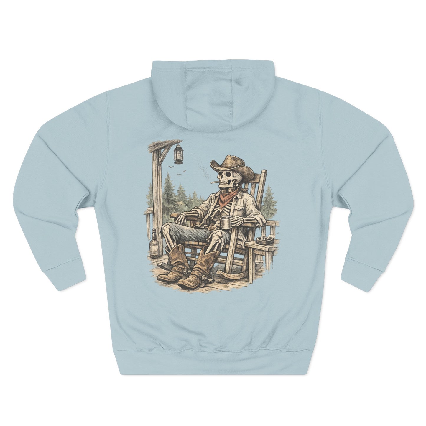 Skeleton Cowboy Hoodie — Lazy Bones Graphic Hoodie