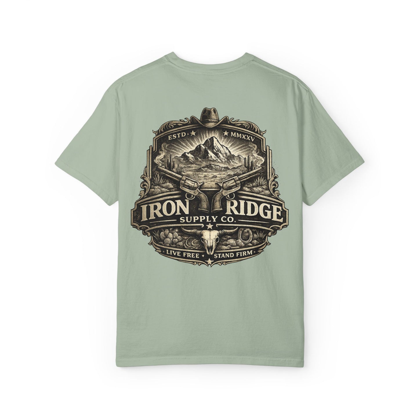Iron Ridge Supply Co. Graphic T-Shirt — Vintage Mountain Ranch Tee