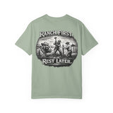 Ranch First T-Shirt — 'Ranch First. Rest Later.' Vintage Farmwork Tee