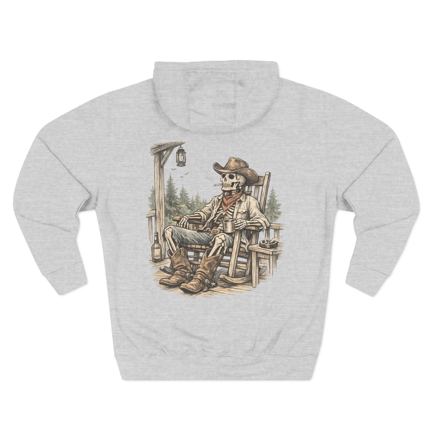 Skeleton Cowboy Hoodie — Lazy Bones Graphic Hoodie