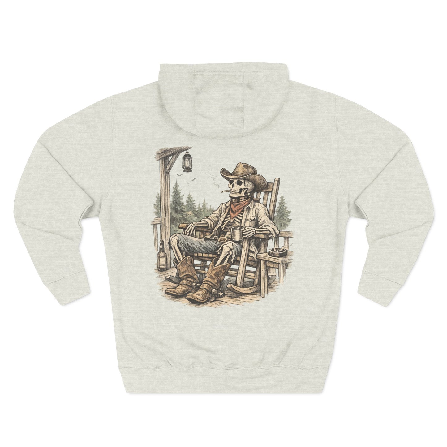 Skeleton Cowboy Hoodie — Lazy Bones Graphic Hoodie