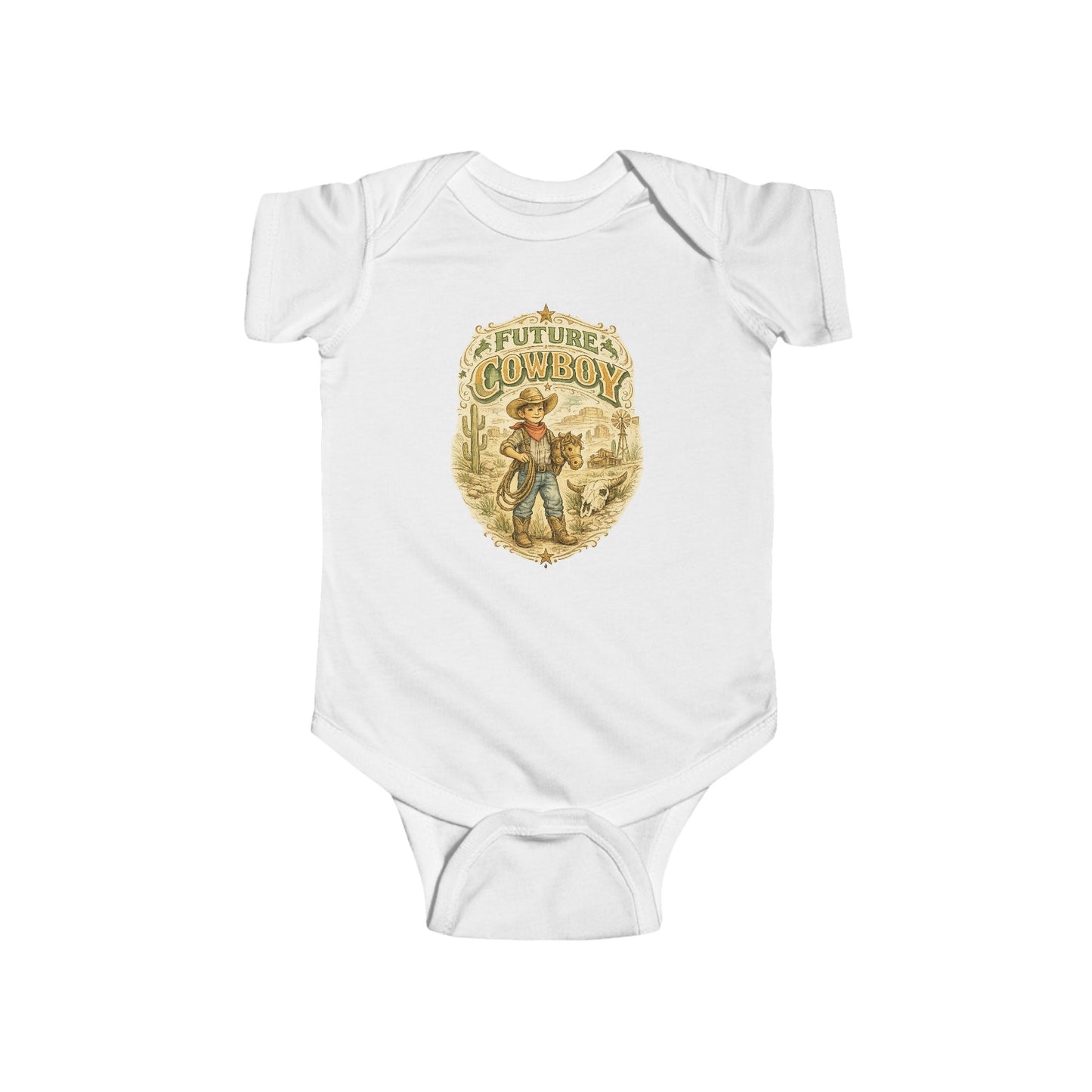 Baby Bodysuit — "Future Cowboy" Vintage Western Infant Onesie