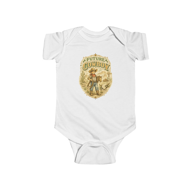 Baby Bodysuit — "Future Cowboy" Vintage Western Infant Onesie