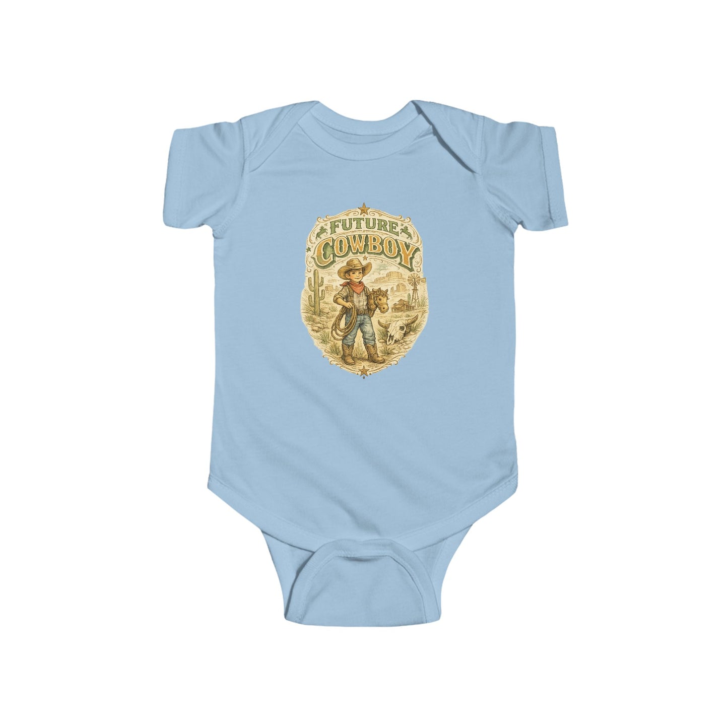 Baby Bodysuit — "Future Cowboy" Vintage Western Infant Onesie