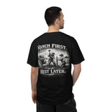 Ranch First T-Shirt — 'Ranch First. Rest Later.' Vintage Farmwork Tee