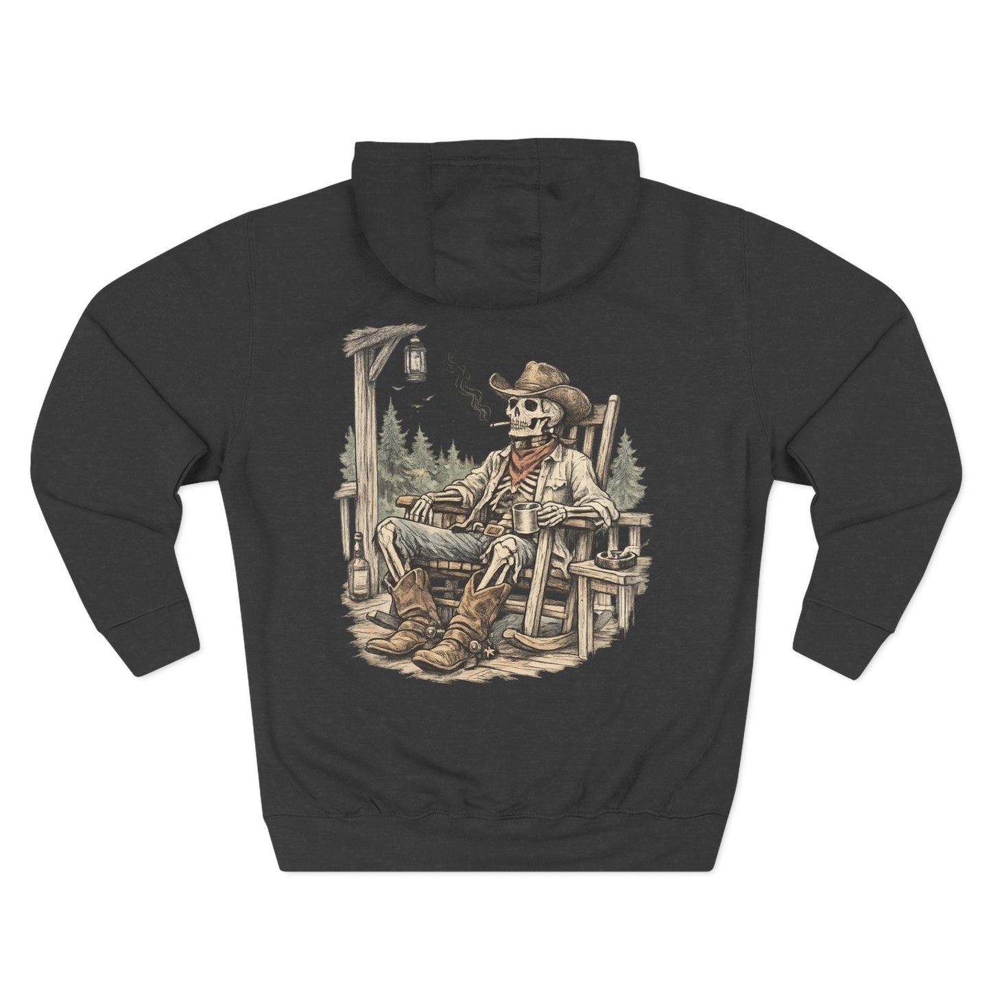 Skeleton Cowboy Hoodie — Lazy Bones Graphic Hoodie