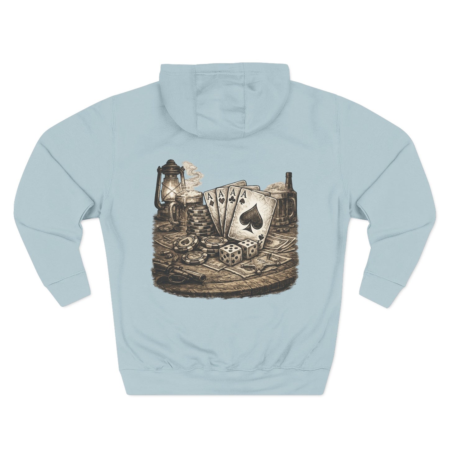 Poker Night Graphic Hoodie — Aces & Dice Vintage Casino Design